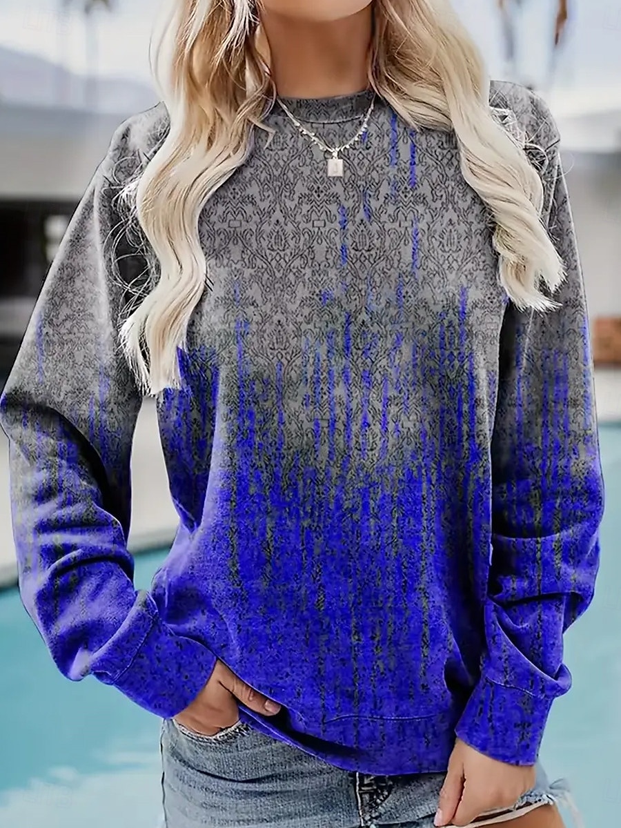 dames sweatshirt grafische straat dagelijkse kleding print casual ronde hals lange mouw micro-elastisch herfst winter comfrt ademend zacht materiaal 2025 - $24.99 –P1