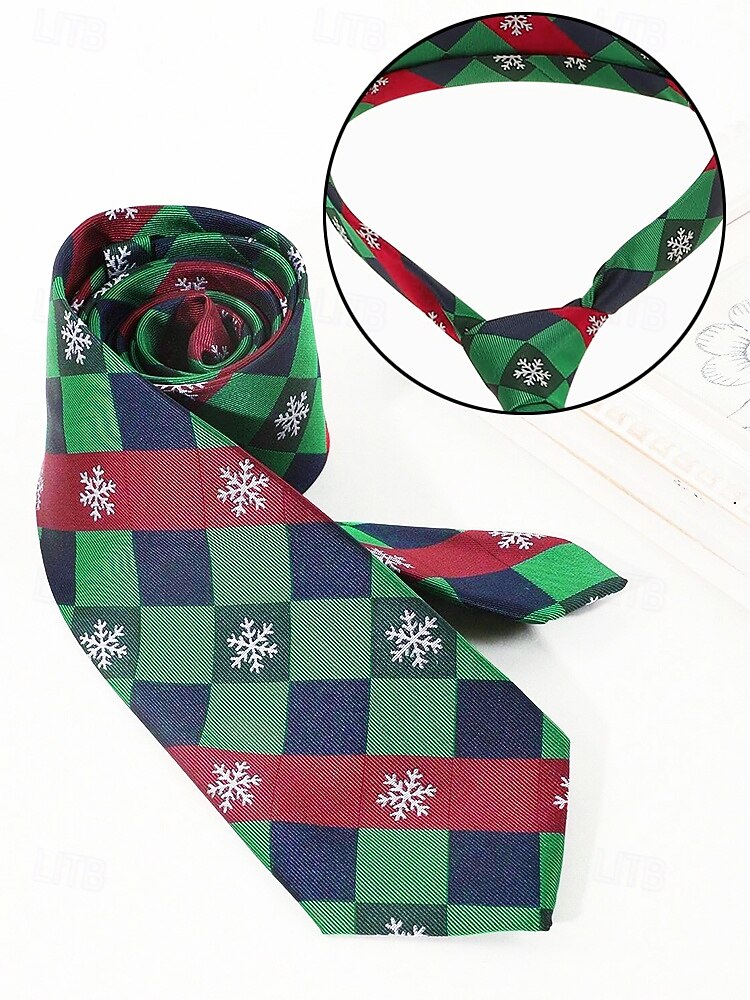 Corbatas para hombre con motivos navideños y patrones festivos de árboles: accesorios para fiestas navideñas y ropa formal de invierno 2025 - $14.99 –P4