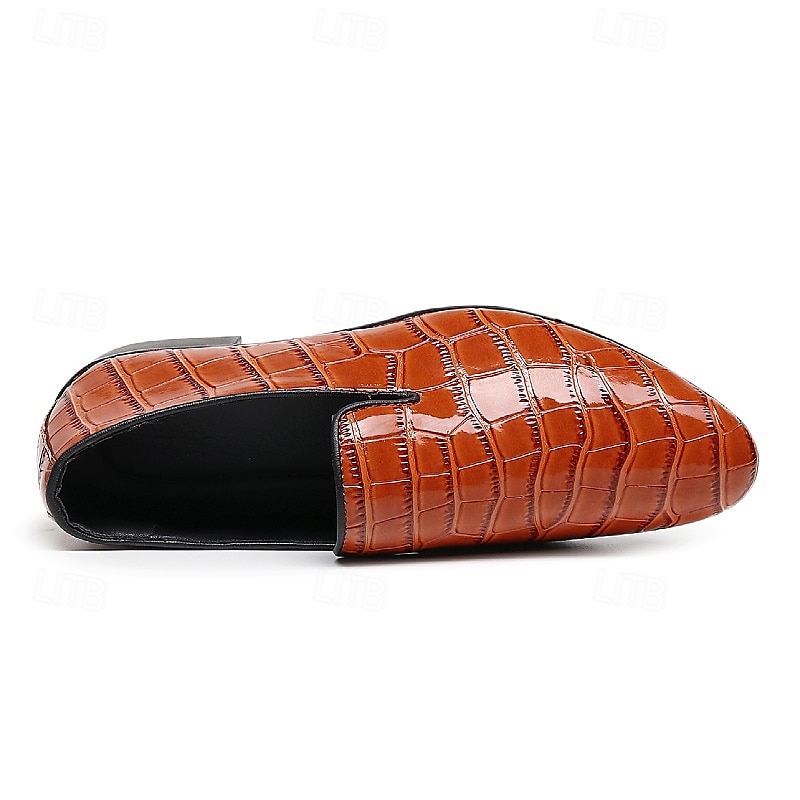 Heren loafers van imitatieleer met krokodillenmotief – stijlvolle instappers voor formele gelegenheden en zakelijke kleding 2025 - $54.99 –P4