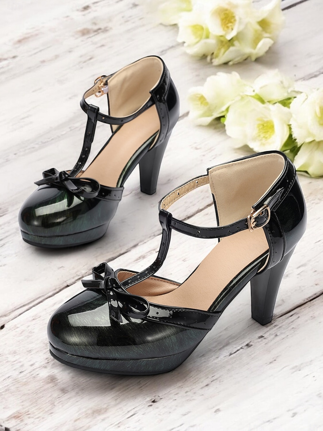 Escarpins rétro à talons hauts et brides en T pour femmes avec nœud et boucle – chaussures de style vintage classiques pour mariages, fêtes et événements officiels de 2025 ? $54.99 –P5