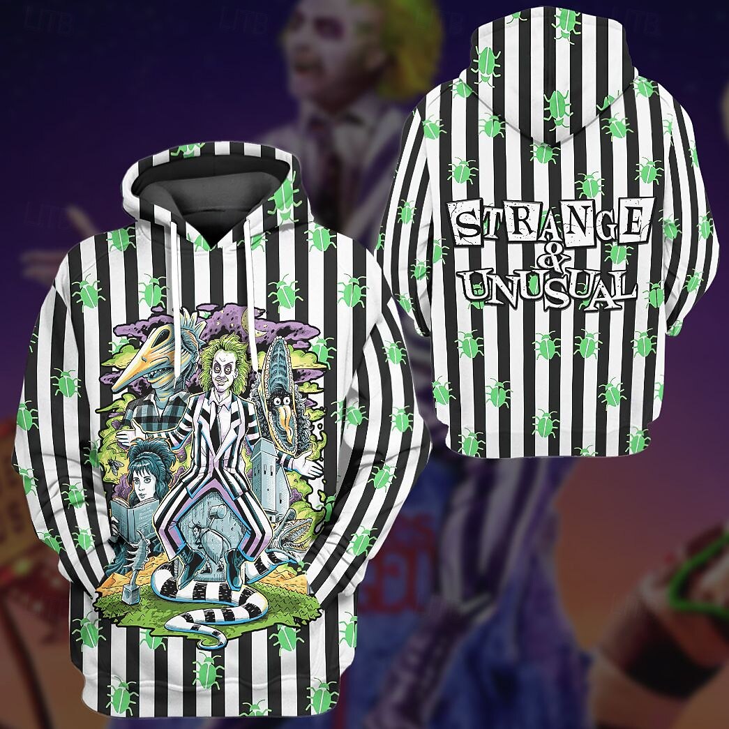 Beetlejuice 2 Hoodie Cartoon Manga Print 3D Character Front Pocket Graphic Street Style For Couple's Men's Women's Adults' Back To School 3D Print Party Casual Daily 2025 - $27.99 –P1