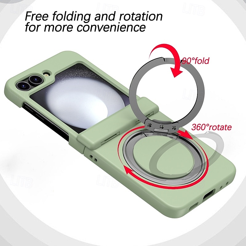 Phone Case For Samsung Galaxy Z Flip 7 Z Flip 6 Z Flip 5 Z Flip 4 Z Flip 3 Back Cover with Stand Holder Magnetic Support Wireless Charging Retro TPU PC 2025 - $24.99 –P3