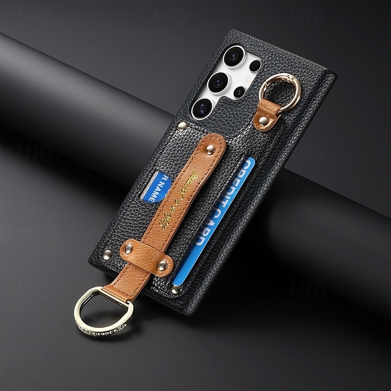 telefon Kılıf Na S24 Ultra S24 Plus S24 S23 S23 Ultra S23 Plus S22 S22 Ultra S22 Plus S21 Ultra Osłona tylna Z podpórką z paskiem na nadgarstek Gniazdo karty Retro TPU Skóra PU 2025 - $18.99 –P11
