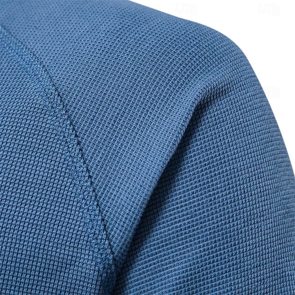 Męskie Koszulka z dzianiny waflowej Długi rękaw Henley Wiosna i jesień Jednolity/zwykły kolor Codzienny Styl klasyczny Codzienne Ciemnoszary Biały Czerwony Top Tee dla mężczyzn 2025 - $22.99 –P4