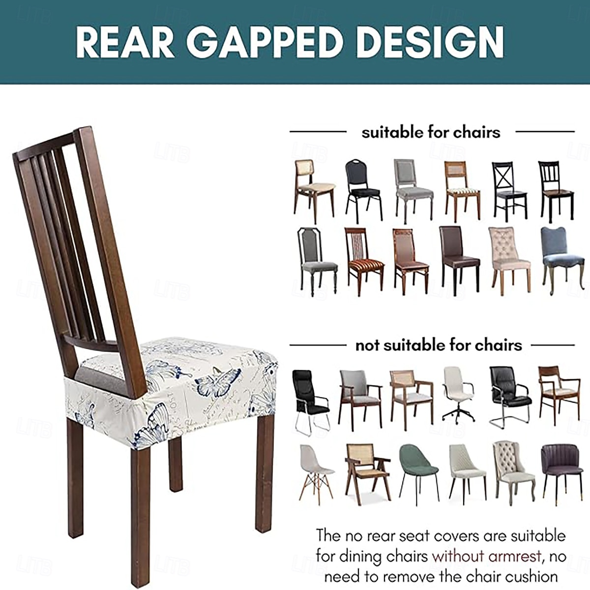 2026年 キッチンチェアカバー フラワー プリント ポリエステル スリップカバー  コレクション – $13.49 –P3