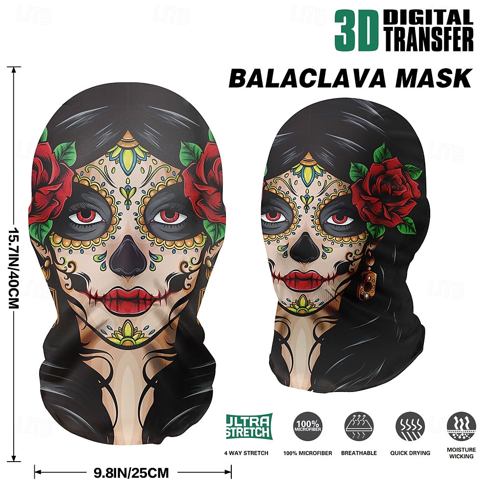 Skelett med kranium Sockerskalle Par 2 st Mask Helt huvud Vuxna Herr Dam Läskig kostym Fest Halloween Karnival Mardi Gras Lätt karnevalsdräkt 2025 - $16.49 -P2