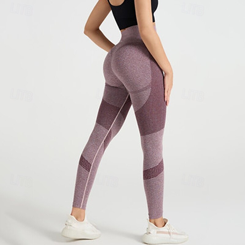 Dam Yogabyxor Yoga leggings Lappverk Hög midja Yoga Gymträning Pilates Trikåer Svart Rosa Armégrön Höst sporter Sportkläder Elastisk Smal 2025 - $12.99 –P8