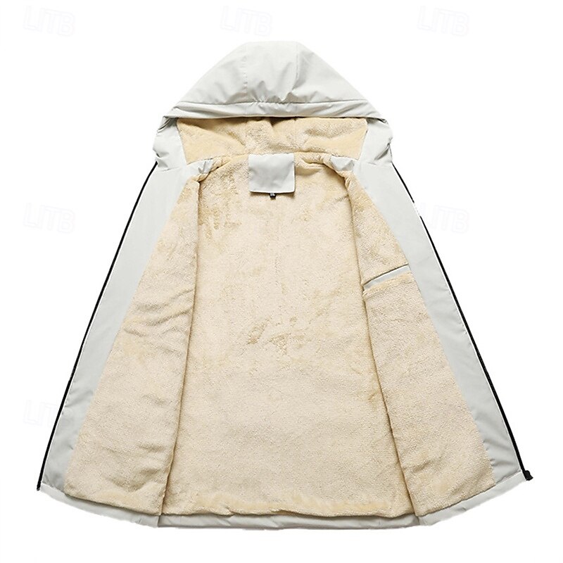 Per uomo Giacca in pile da escursione Inverno All'aperto Tenere al caldo Fodera di vello Giacche in pile Cerniera intera Scalate Campeggio / Escursionismo / Speleologia Viaggi Nero Bianco Verde del 2025 a $39.99 –P6