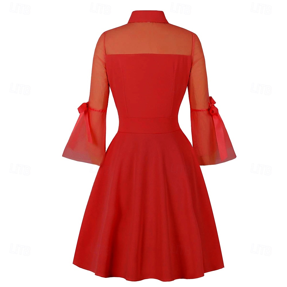 Retro 50. léta Houpací šaty Flare šaty cosplay Maškarní kostým Dámské Plesová maškaráda loučení se svobodou nevěsty Dospělé Šaty 2025 - $24.99 –P2