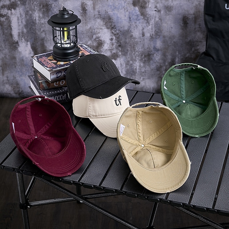 Herren Cap Basecap Sonnenhut Kappe Schwarz Wein Polyester Bestickt Modisch Brautkleider schlicht Strasse Täglich Buchstabe Einstellbar Sonnenschutz Atmungsaktiv 2025 - $12.99 –P14
