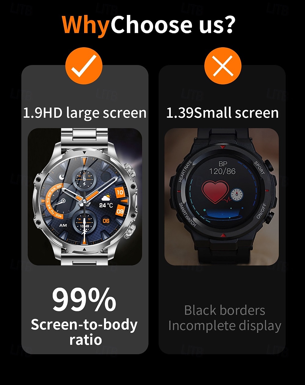 696 AK75 Smart Watch 1.85 inch Smart Band Fitness Bracelet Bluetooth Pedometer Call Reminder Sleep Tracker Compatible with Android iOS Men Hands-Free Calls Message Reminder Step Tracker IPX-0 52mm 2025 - $62.99 –P4
