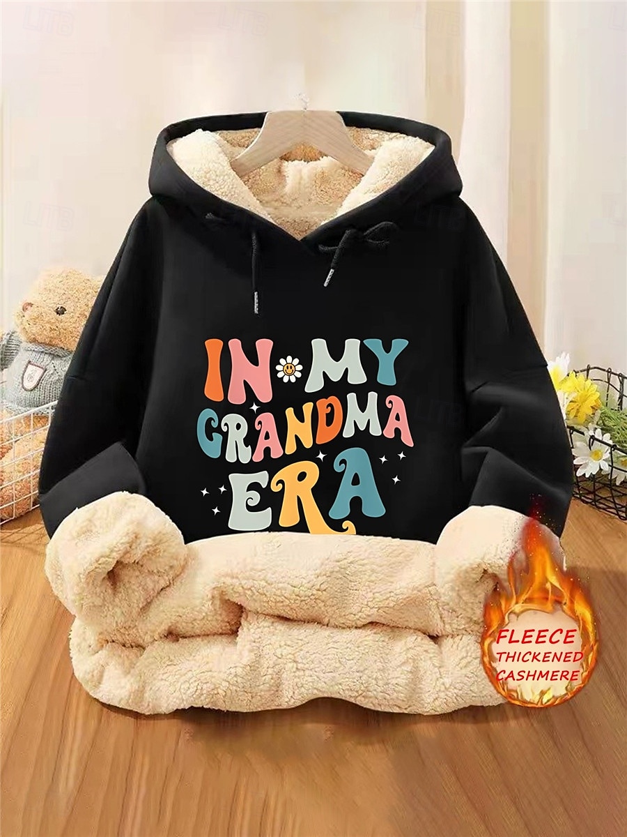 Women's Hoodie Sweatshirt Fleece Letter Street Dailywear Pocket Print Casual Hoodie Long Sleeve Micro-elastic Fall Winter Comfrt Breathable Soft Fabric 2025 - $36.99 –P1
