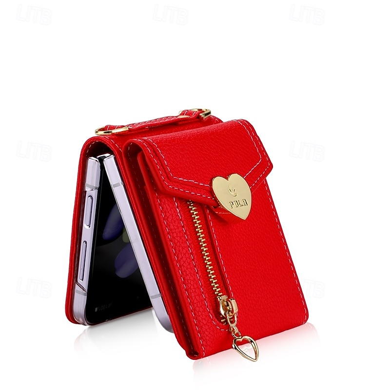 teléfono Funda Para Z Flip 6 Z Flip 5 Z Flip 4 Z Flip 3 Funda Trasera con Soporte Cremallera con cordón Retro TPU Cuero de PU 2025 - $23.99 –P3