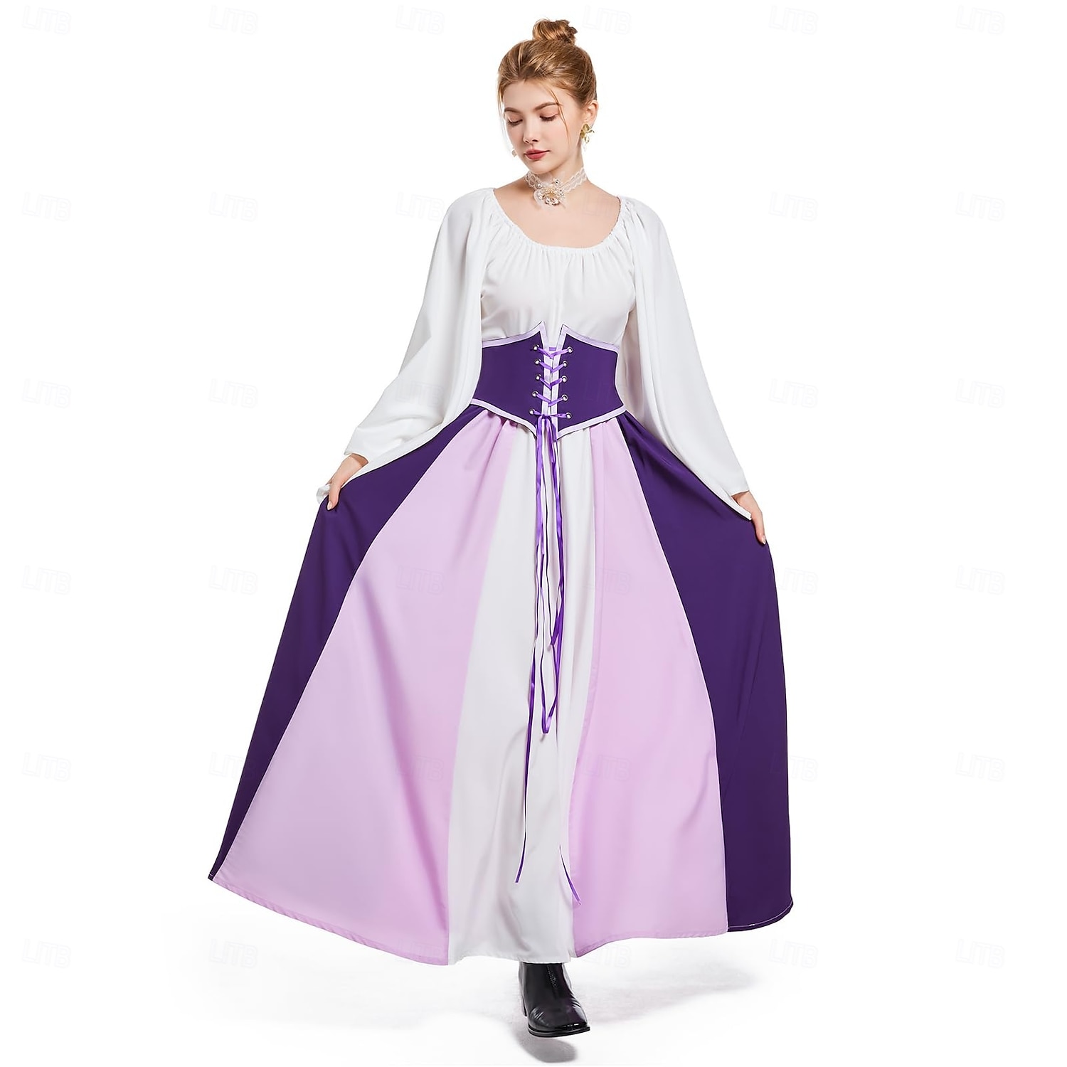 Retro Středověké Renesanční Šaty Šaty inspirované Regency Ren Faire Elf Viking Elfí Dámské Keltské Pirát Fantazie předvečer Všech svatých Karneval Plesová maškaráda Párty LARP Ren Faire Dospělé Šaty 2025 - $46.99 –P13