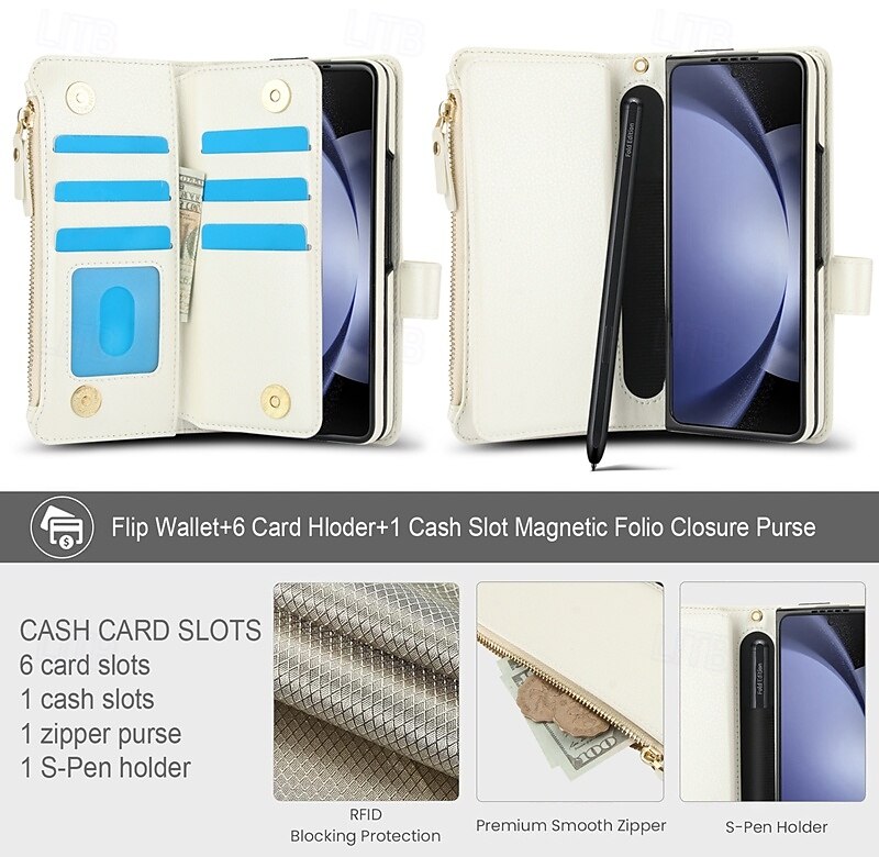 Phone Case For Samsung Galaxy Z Fold 7 Z Fold 6 Z Fold 5 Z Fold 4 Z Fold 3 Wallet Case with Stand Holder Magnetic Zipper Retro TPU PU Leather 2025 - $33.99 –P4