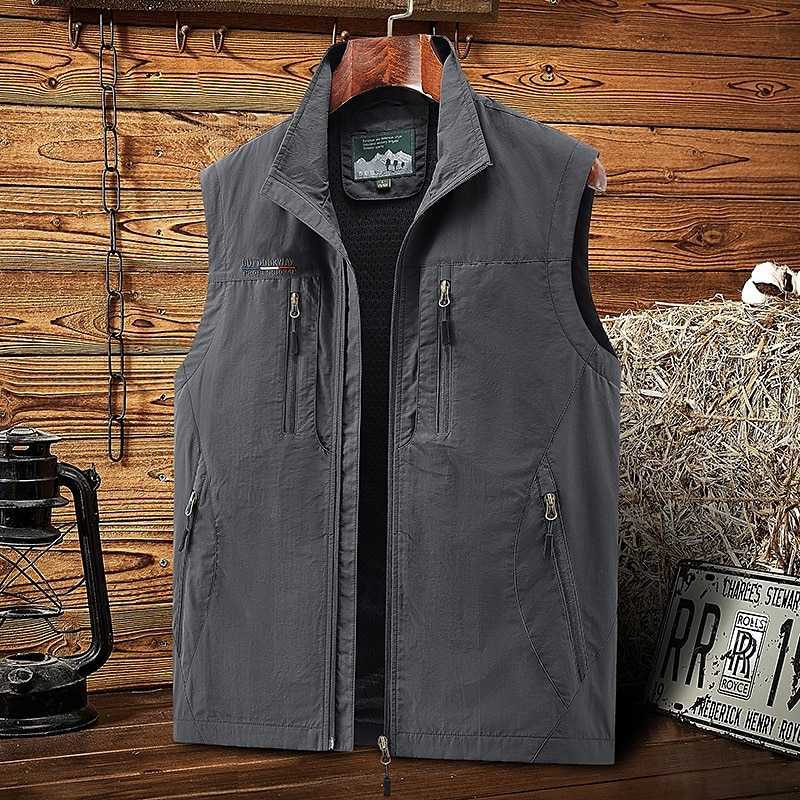 Per uomo Gilet / gilet da escursionismo Senza maniche Gilè Esterno Comodo Inverno Tasche multiple Poliestere Nero Verde militare Rosso Caccia Pesca Scalate del 2025 a $23.19 –P2