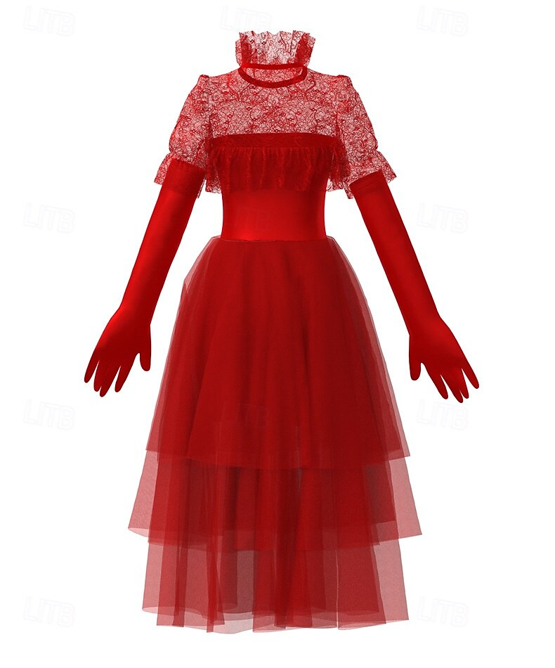 Beetlejuice Lydia Deetz Halloween grupp par kostymer Brudgums kostym Vuxna Par Herr Dam Fest Bröllopsfest Karnival Lätt karnevalsdräkt 2025 - $48.99 –P9