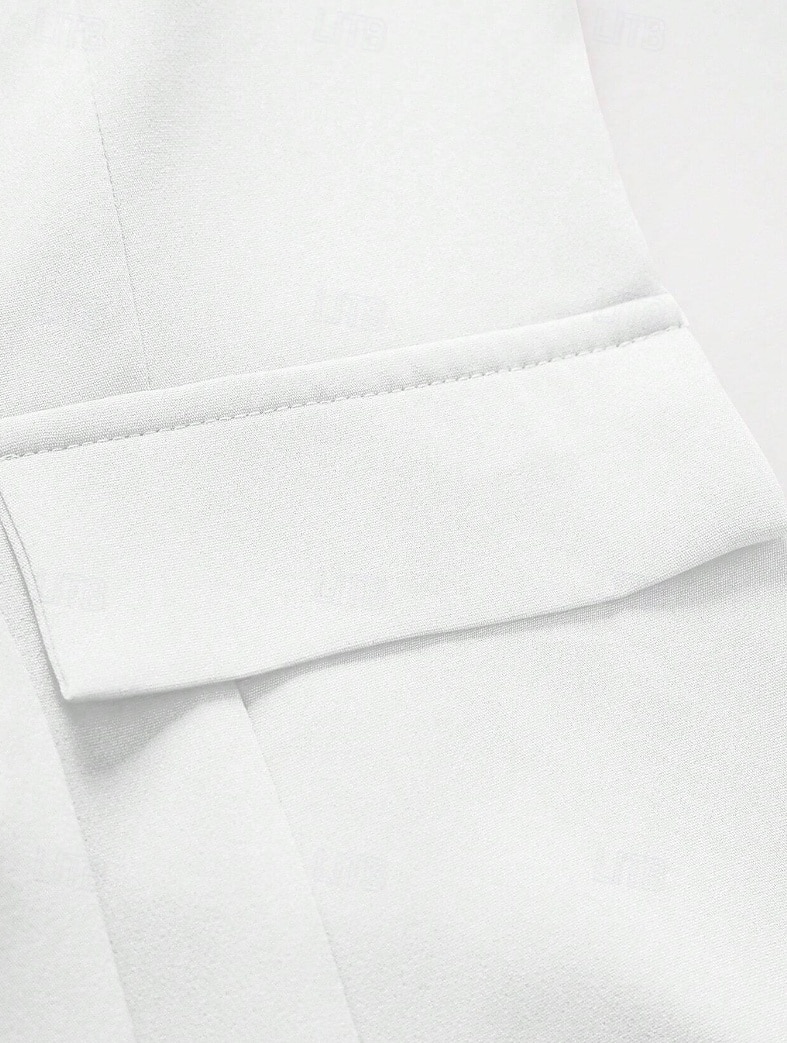 Femme Haussements d'épaules Couleur unie Elégant manche longue Col de Chemise Travail du quotidien Poche Blanche Printemps Automne Hiver de 2025 ? $52.99 –P4