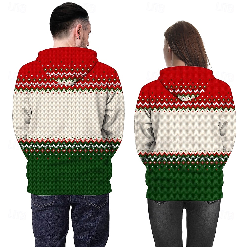 Navidad Papá Noel Sudadera Sudadera con capucha navideña divertida 3D Navidad Bolsillo delantero Gráfico Para Pareja Hombre Mujer Adulto Mascarada Impresión 3D Fiesta Casual Diario 2025 - $29.99 –P10