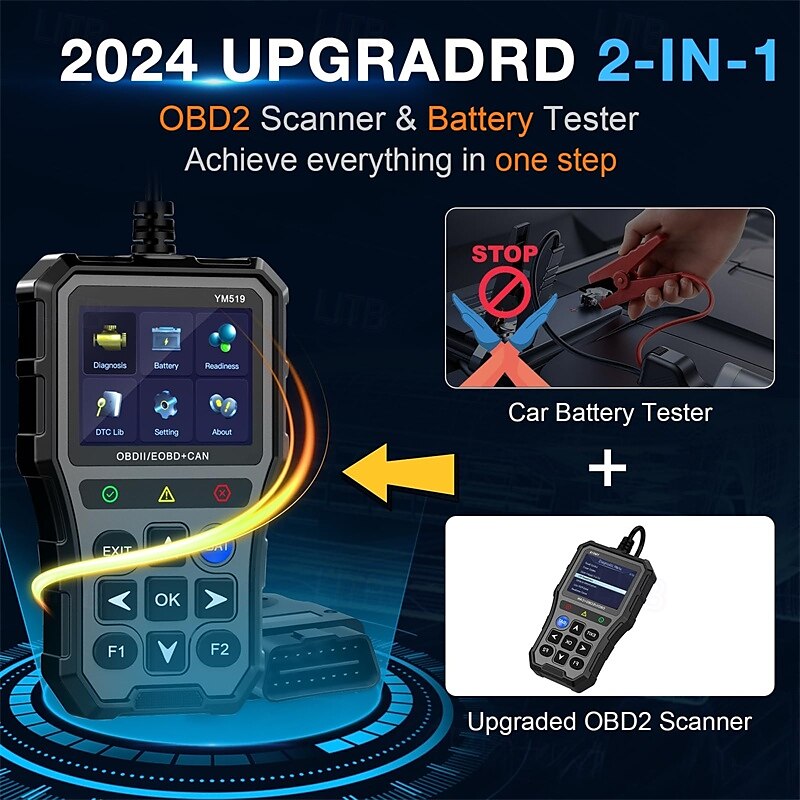 2025年 車用 OBD2 スキャナー バッテリー テスター カラー スクリーン コード リーダー 簡単セットアップ エンジン障害ライトをクリア 診断スキャン ツール 電圧読み取り  コレクション – $77.99 –P7