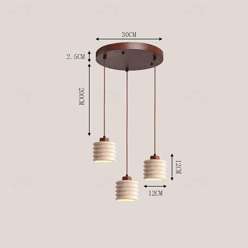 Lampe suspendue à LED blanc chaud 1/2/3 lumières style nordique simple abat-jour en pierre décoration intérieure e26/e27 lampes à suspension à corde réglable pour salle à manger chambre 85-265v de 2025 ? $109.99 –P3