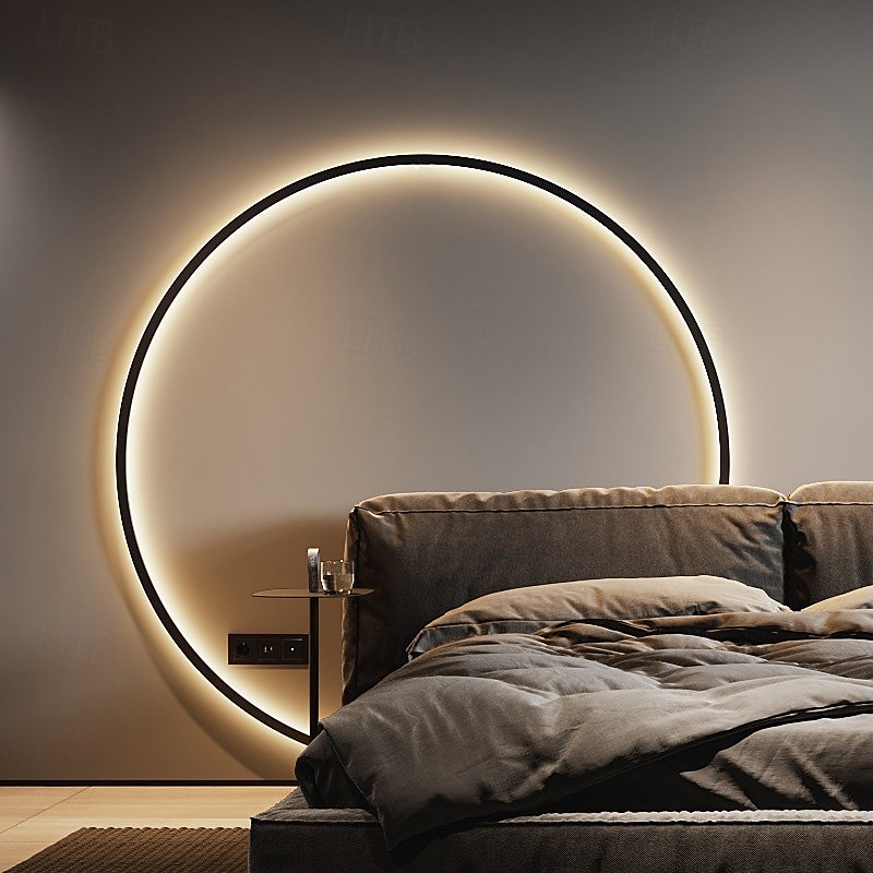 luzes de parede led redondas para ambientes internos, arandelas de parede, luminárias de parede modernas, luminárias de parede circulares de meados do século, decoração de parede, ouro e preto 85-265v de 2025 por $82.99 –P3