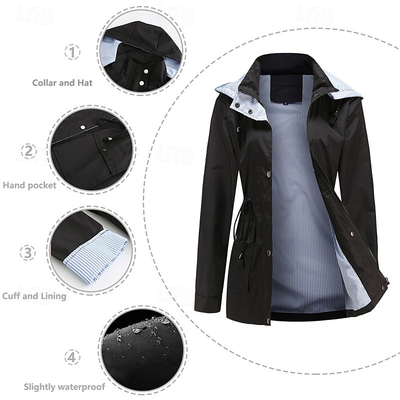 Femmes Veste de randonnée Hiver Automne Extérieur Coupe-vent Fermeture Éclair Frontale Hydrofuge Veste légère Fermeture éclair intégrale Camping / Randonnée / Spéléologie Noir Jaune Rouge Bordeaux de 2026 ? $61.99 –P12