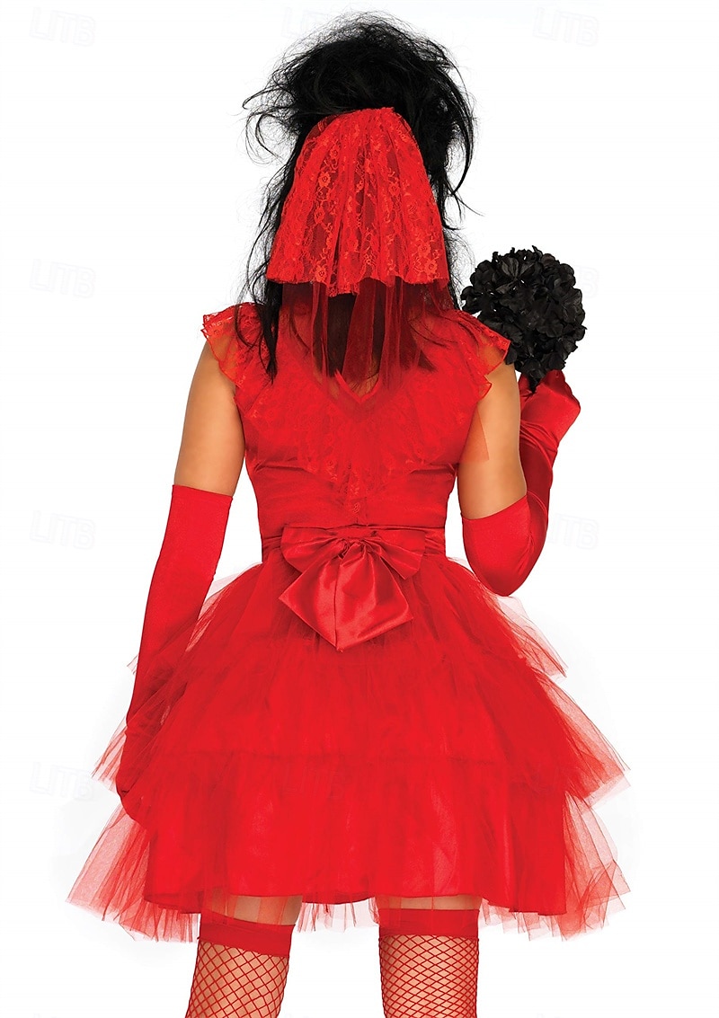 Geisterbraut Lydia Deetz Halloween Kleid Handschuhe Beetlejuice Cosplay-Kostüm Erwachsene Damen Halloween Karneval Maskerade Party / Abend Einfache Halloween-Kostüme Verkleiden 2025 - $79.99 –P2