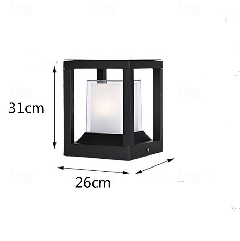 luz de parede externa led branco quente 26cm quadrado jardim poste luz pilar poste lanterna decoração lâmpada e26/e27 para piscina 110-240v de 2026 por $222.49 –P5