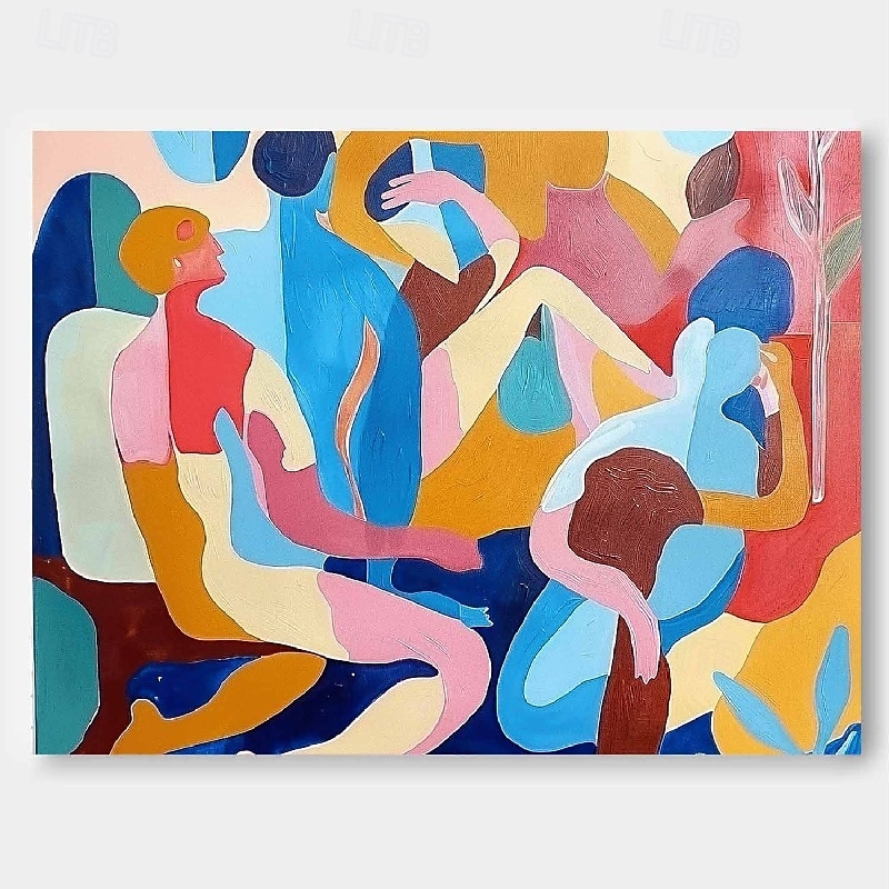 handgemachtes farbenfrohes modernes Ölgemälde auf Leinwand, großes handgemaltes abstraktes strukturiertes Personengemälde, Wandkunst, zeitgenössisches minimalistisches Kunstwerk, Wandgemälde für 2025 - $125.99 –P13