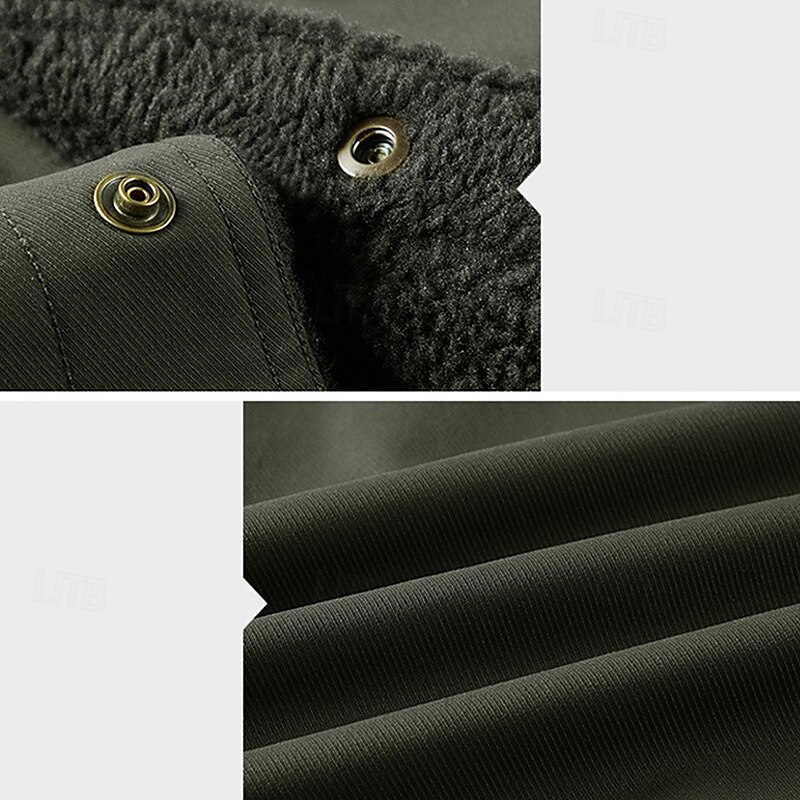 Herren Wanderjacke Fleecejacke für Wanderer Draussen warm Fleece-Futter Windbreaker-Jacke Reisen Armeegrün Khaki Dunkelblau 2025 - $56.99 –P7