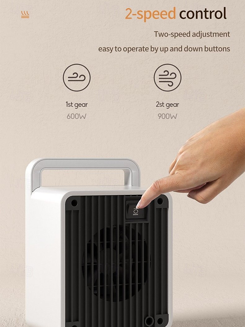 radiateur d'appoint 900w radiateur d'appoint électrique portable mini radiateur silencieux de sécurité multiple 2 modes chauffage de sécurité rapide en céramique ptc radiateur pour bureau chambre de 2025 ? $35.99 –P6
