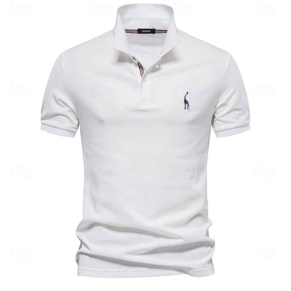 Herren Polo Golfshirt Lässig Revers Kurze Ärmel Bequem Schmuck & Bestickt Einfarbig Basic Sommer Weiß Polo 2026 - $20.99 –P1