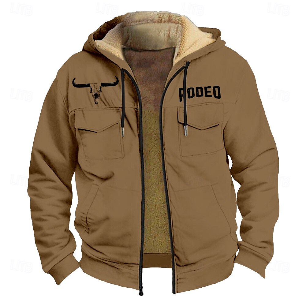 Homens Vaca Tosão Moletom Moletons Moletom Manga Longa Moletom com capuz Com Capuz Moda Impressão 3D Feriado Caça Streetwear Azul Marron Zíper Bolsos Outono Inverno Designer de 2025 por $40.99 –P1