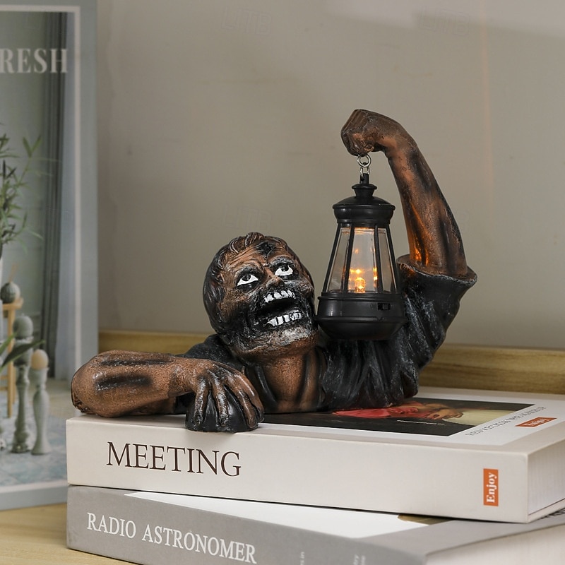halloween zombie lyhty hartsi käsityö ornamentti ulkona puutarha koristeet kauhu zombie statue 2025 - $20.99 –P3