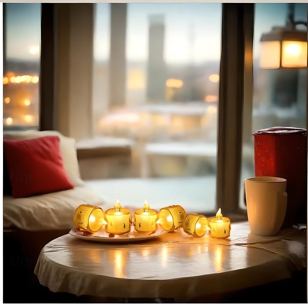 LED Electronic Candle Light Battery Powered Ghost Festival Decoration Night Light for Christmas New Year Wedding Party Home Decoration Lighting 4/12/24pcs for Halloween 2025 - $9.99 –P2