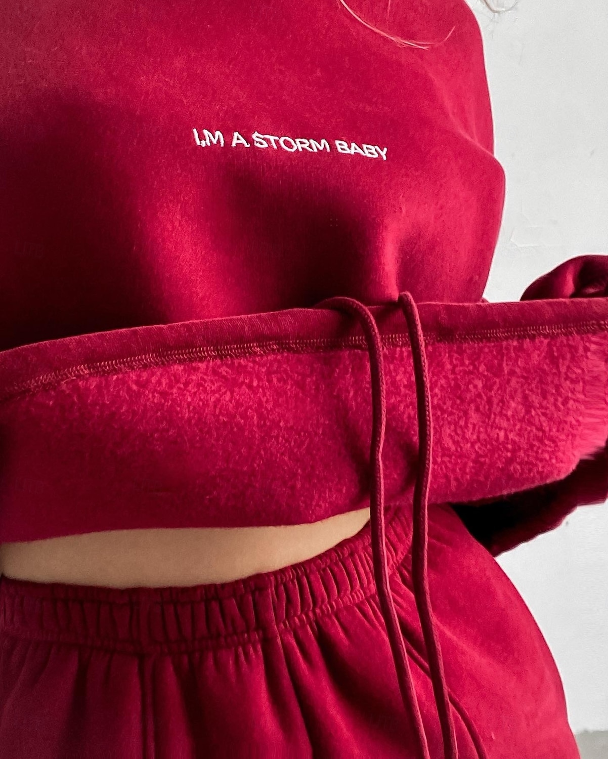 Per donna Caldo Felpa Sherpa Pantaloni in pile Pantaloni maglione Set Manica lunga Girocollo Tinta unica Alfabetico Esterno Nero Rosso Marrone chiaro Primavera Oversize del 2025 a $28.99 –P4
