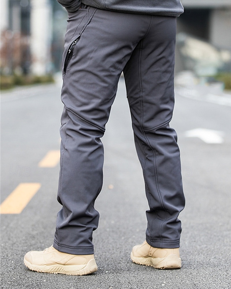 Herren Kampfhosen Cargohosen Wanderhose Wanderhosen Militär Außen Regular Fit warm Fleece-Futter Wasserdicht Atmungsaktiv Hosen / Regenhose Schwarz Grau Jagd Klettern Camping / Wandern 2025 - $72.99 –P7