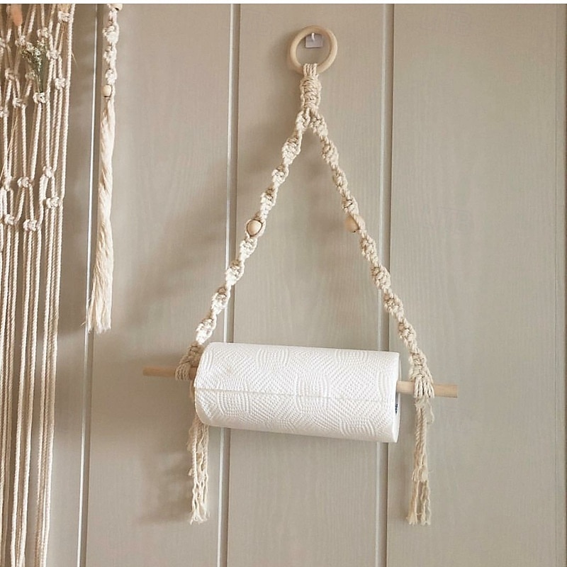 Towel Holder Eco-friendly Multifunctional Wood Cotton Rope Towel Storage Rack for Home 2025 - $116.99 –P4
