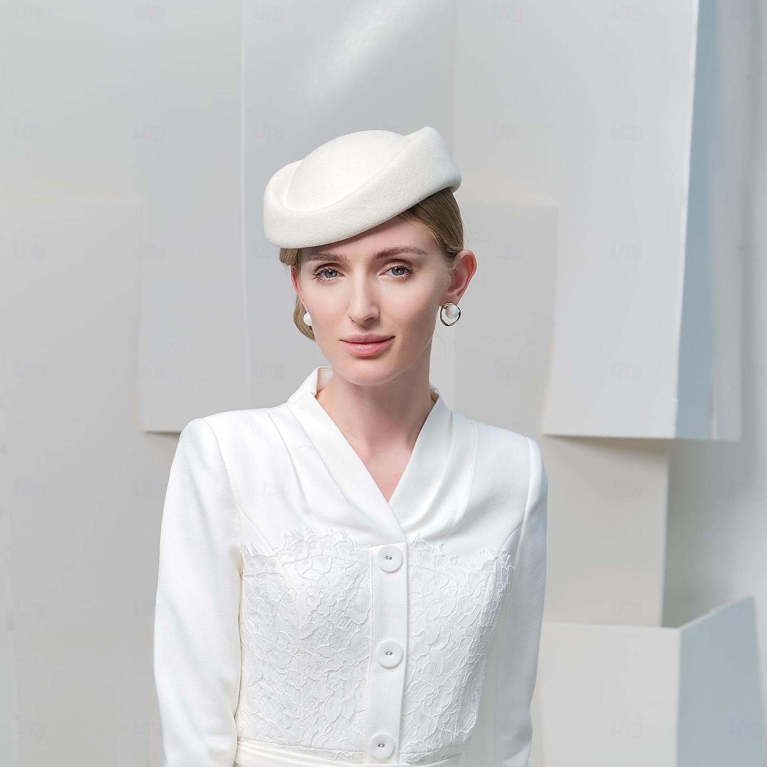 Головные уборы 100% шерсть Берет Свадьба Для вечеринок Элегантный стиль Свадьба С Кепки Чистый цвет Заставка Головной убор 2026 - $36.99 –P1