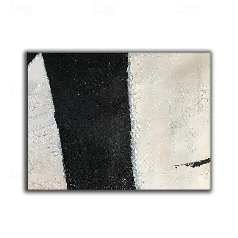 handgemaltes weiß-schwarzes Strukturgemälde übergroßes handgemachtes abstraktes geometrisches Gemälde Wandkunst großes minimalistisches schwarz-weißes Gemälde für Wohnzimmer Wanddekoration abstrakte 2025 - $116.99 –P4