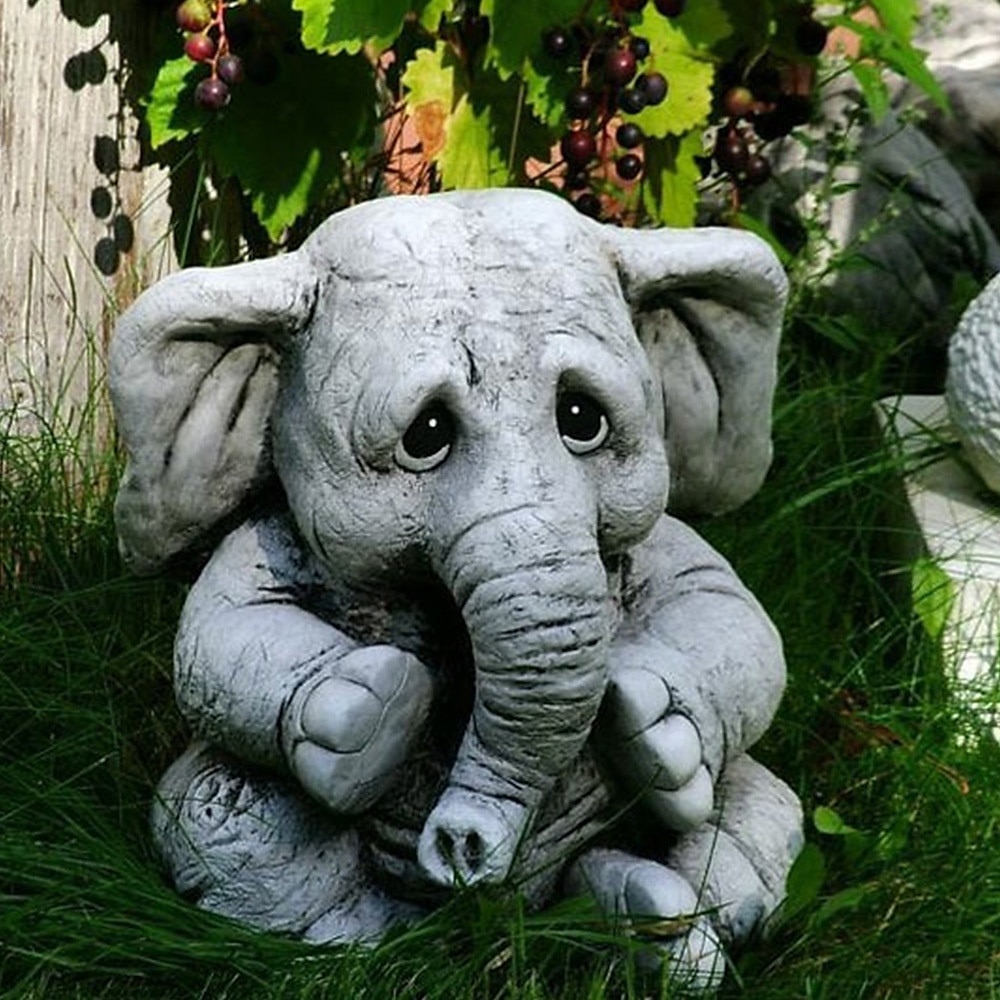 Elephant Figurine Ornament - Resin Animal Garden Statue for Outdoor, Patio, Home Decor - Versatile Hanging Attachment for All Season Celebrations Including Christmas, Halloween, Easter 2025 - $18.99 –P4