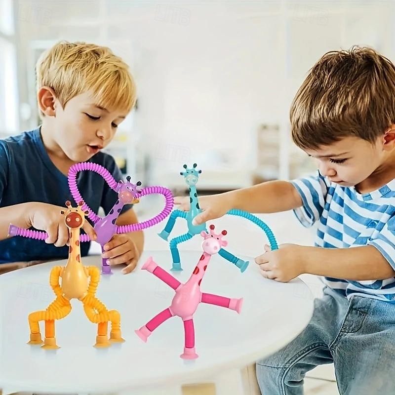 4pcs Giraffe Stretching Toy Suction Cup Variety Shape Stretching Tube Decompression Novelty Educational Children's Toys halloween christmas gift 2025 - $24.99 –P7