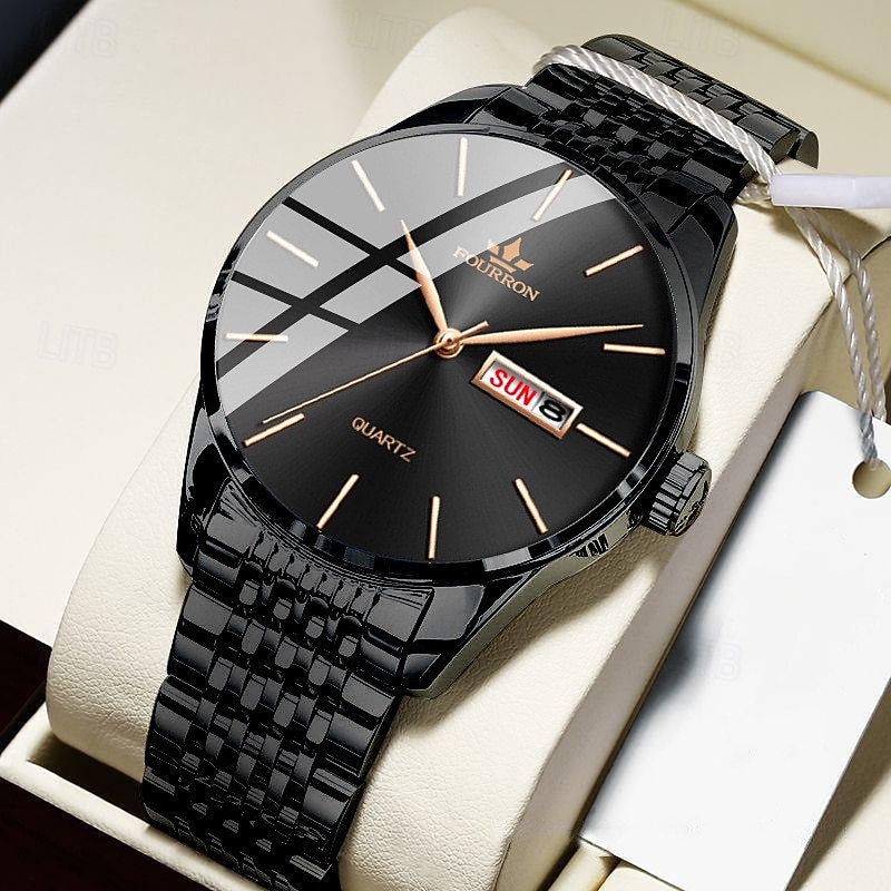 Férfi Kvarc Óra Minimalista Sport Laza Üzleti Naptár Dátum Hétfő Vízálló Dekoráció Rozsdamentes Acél Óra 2026 - $27.99 –P6