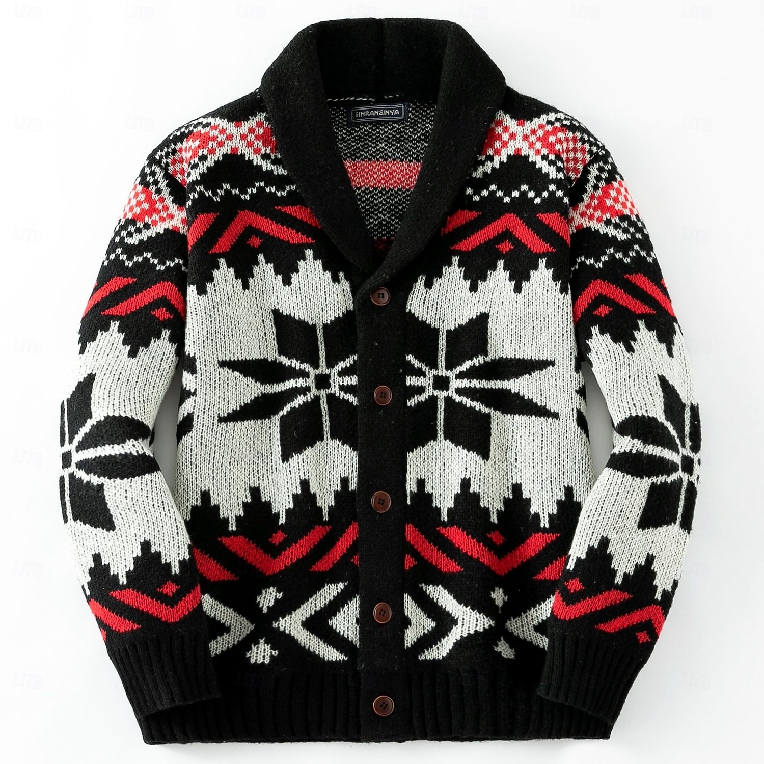 Herren Jacquard-Pullover Strickjacke Kurzer Pullover Strickpullover Gerippt Gehäkelt Stricken Standard Strick Jacquard Schneeflocke Schalrevers Modisch Klassisch Freizeitskleidung Verabredung 2026 - $55.99 –P1