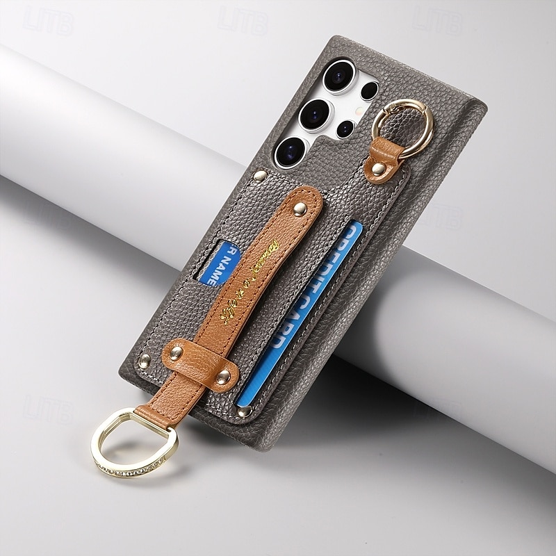 telefon Kılıf Na S24 Ultra S24 Plus S24 S23 S23 Ultra S23 Plus S22 S22 Ultra S22 Plus S21 Ultra Osłona tylna Z podpórką z paskiem na nadgarstek Gniazdo karty Retro TPU Skóra PU 2025 - $18.99 –P14