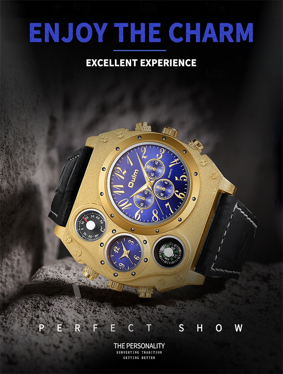 Large Dial Men Watches Luxury Brand Male Quartz Watch Big Size Men's Two Time Zone Leather Sport Wristwatches 2026 - $37.99 –P2
