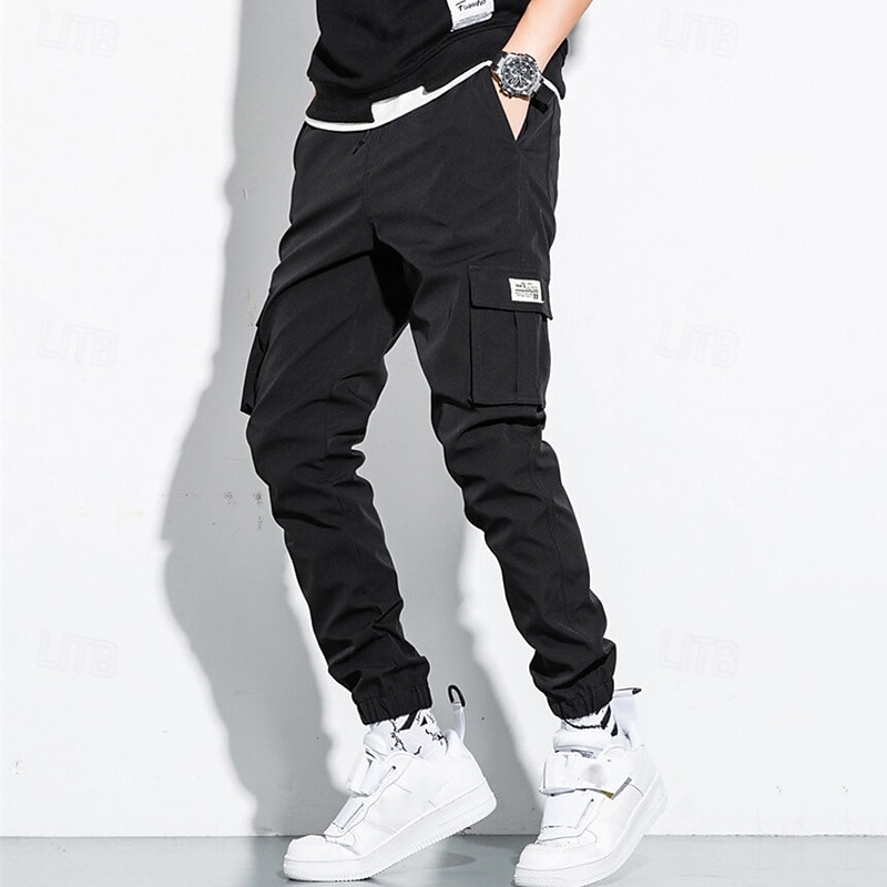 Homme Pantalon Cargo Pantalon Jogger Pantalon Cordon Taille elastique Multi poche Plein Vestimentaire Extérieur du quotidien Camping et randonnée Mode Classique Noir Vert Véronèse de 2026 ? $20.99 –P9