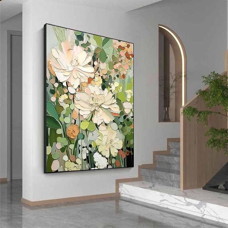 Oil painting handmade Impressionism Floral Paintings handmade Flower Oil Painting Abstract Rose Flower Painting Flower Landscape Painting Floral Wall Art Canvas Spring painting for Living Room 2026 - $116.99 –P4
