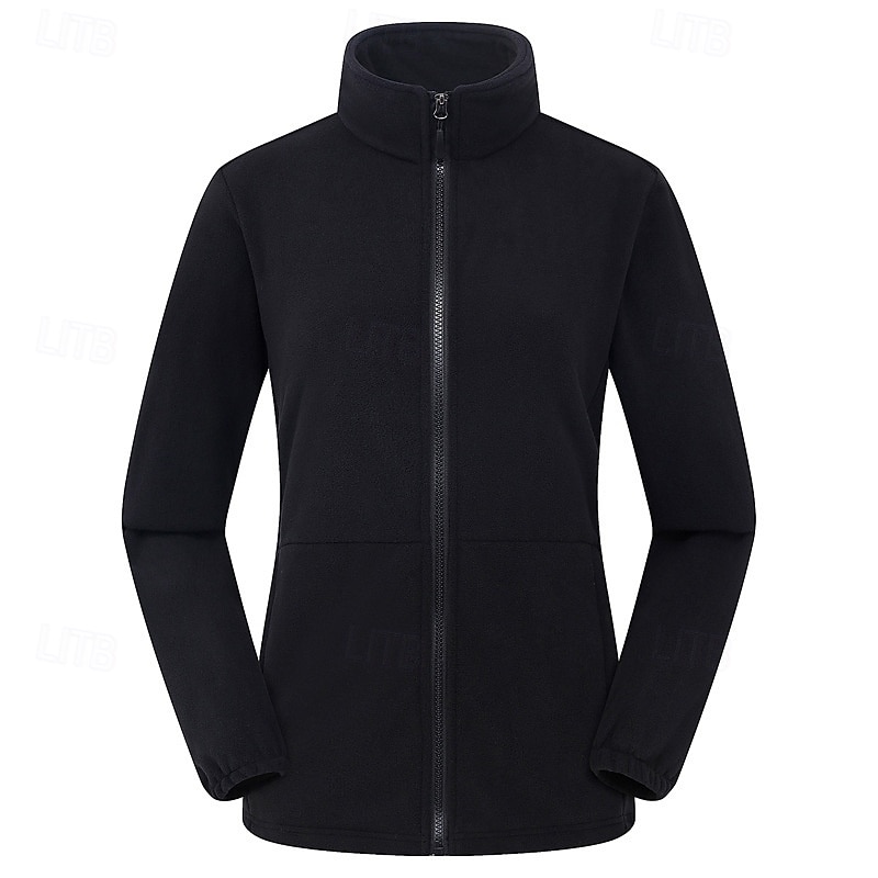 Women's Hiking Fleece Jacket Winter Outdoor Thermal Warm Fleece Lining Fleece Jackets Full Zip Climbing Camping / Hiking / Caving Traveling Light Khaki Black Yellow Pink Red 2025 - $34.99 –P11